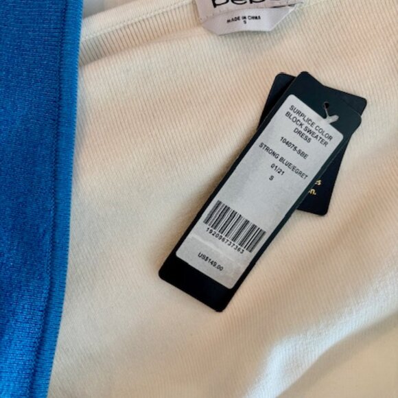 Bebe Off The Shoulder Color Block Surplice Dress - NWT - Picture 6 of 6